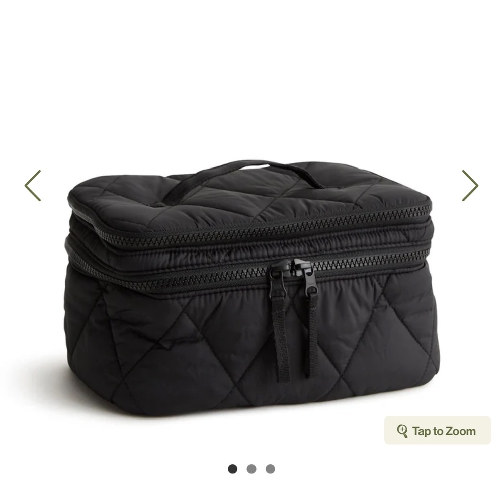 Vera Bradley Black Quilted  brush up cosmetic case